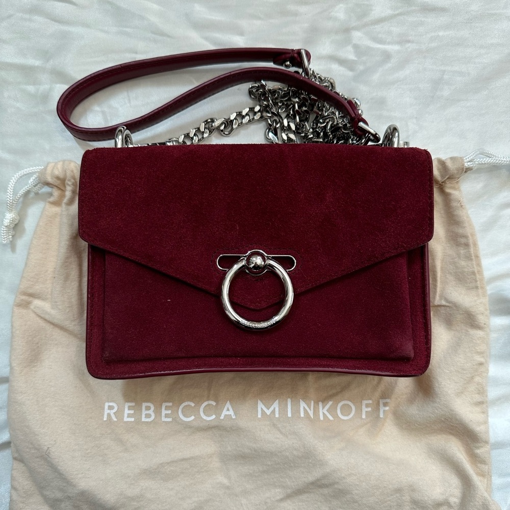 Rebecca Minkoff burgundy suede cross body bag